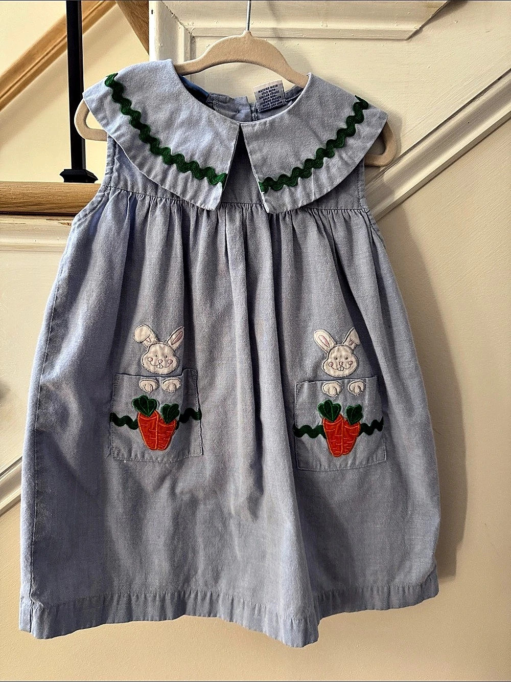 Baby Crews Girls 2T Embroidered Dress Blue